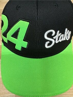 Source Unknown Black and Neon Green '24 Stake' Baseball Cap